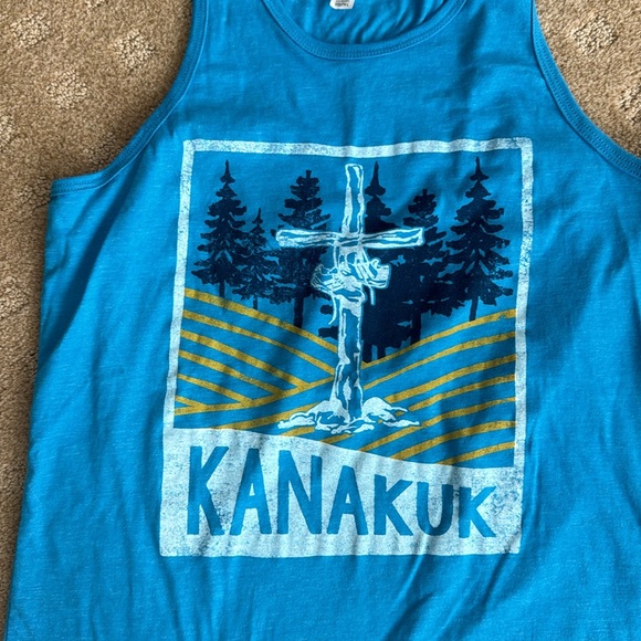 Kanakuk Kamp tank tops, turquoise one and gray one, youth large - Picture 2 of 5